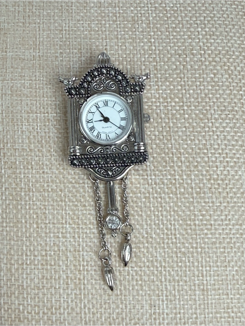 Vintage Avon Cuckoo Clock Pendant/Pin necklace  Brooch